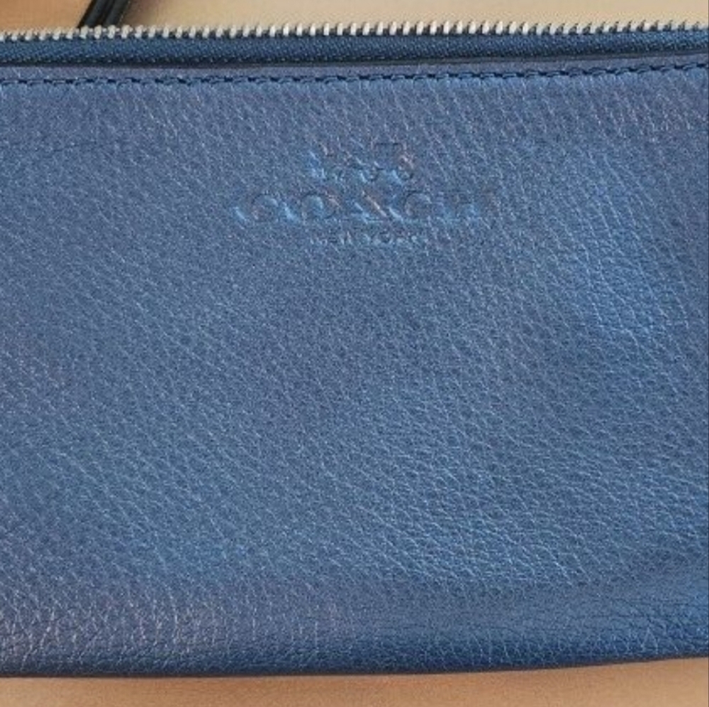 Authentic COACH pebbled leather bag,  wristlet. NEW